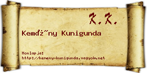 Kemény Kunigunda névjegykártya